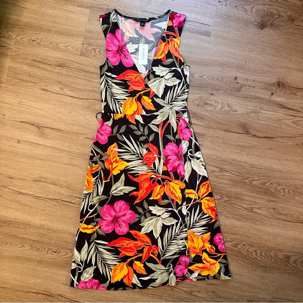 NWT Banana Republic Silk Floral Midi Dress Size XS